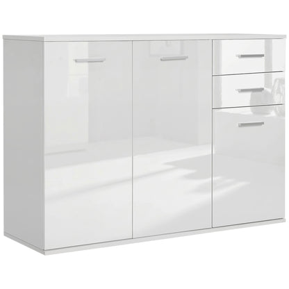 High gloss sideboard with drawers and doors