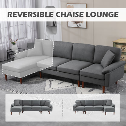 L-Shaped Sectional Sofa with Reversible Chaise Lounge