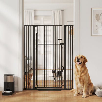 Dog Gate 53.1" Tall with Built-in Cat Door