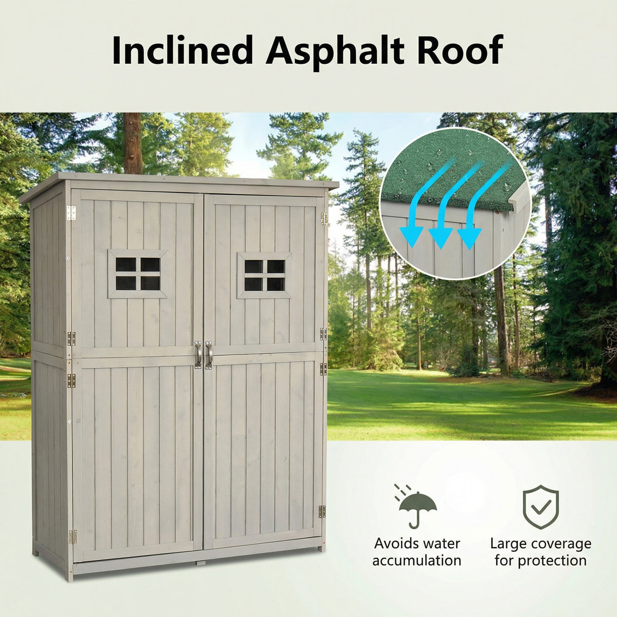 Wooden Garden Shed 4x1.5 ft with Double Doors