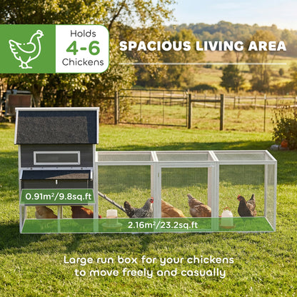 Wooden Chicken Coop with Run and Nesting Box