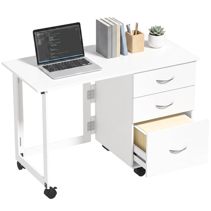 Escritorio plegable para ordenador con almacenamiento y ruedas