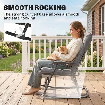 Set of 2 Padded Rocking Chairs with Armrests
