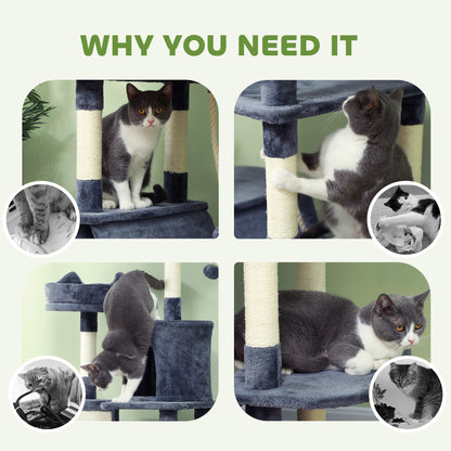 Árbol para gatos multinivel de 81 pulg. con rascadores