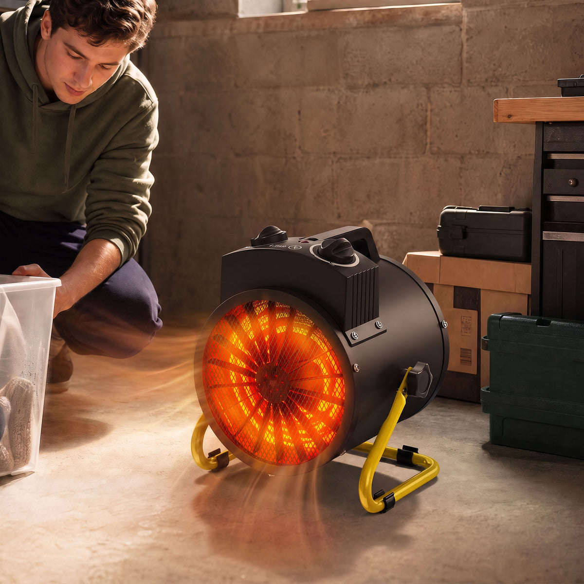 Electric Fan Heater 1500W — Stainless Steel