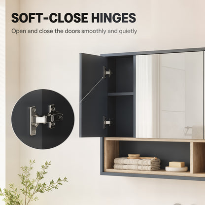 Wall mounted bathroom medicine cabinet with mirror