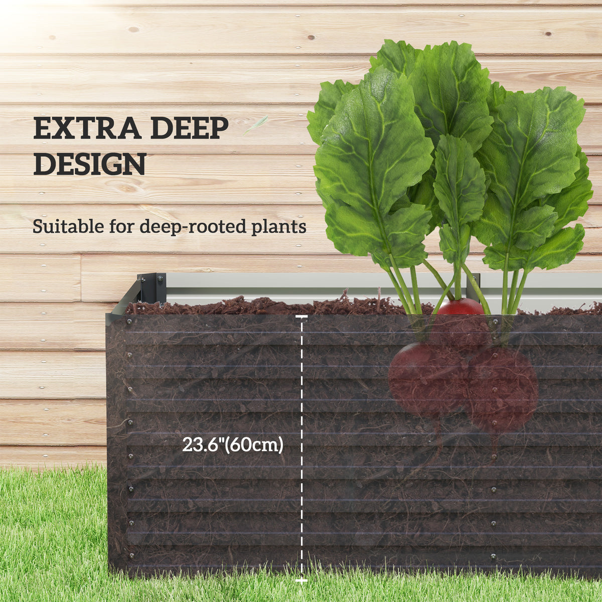Raised Garden Bed Galvanized 152 x 91 x 61 cm