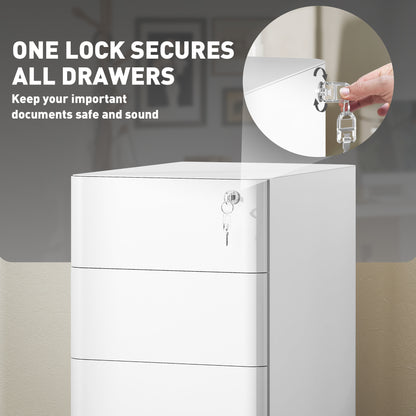3 Drawer Steel Lockable Office Filing Cabinet