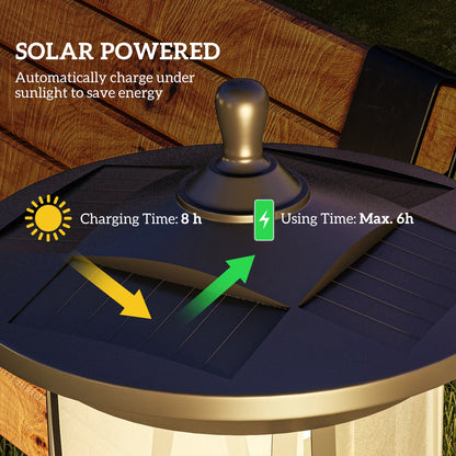 Solar Post Light Cool White LED Outdoor 50 in