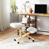 Ergonomic Kneeling Chair with Rubberwood Frame