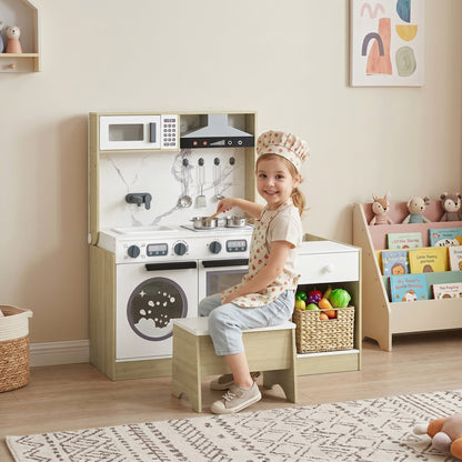 2-in-1 Convertible Play Kitchen and Table Chair Set