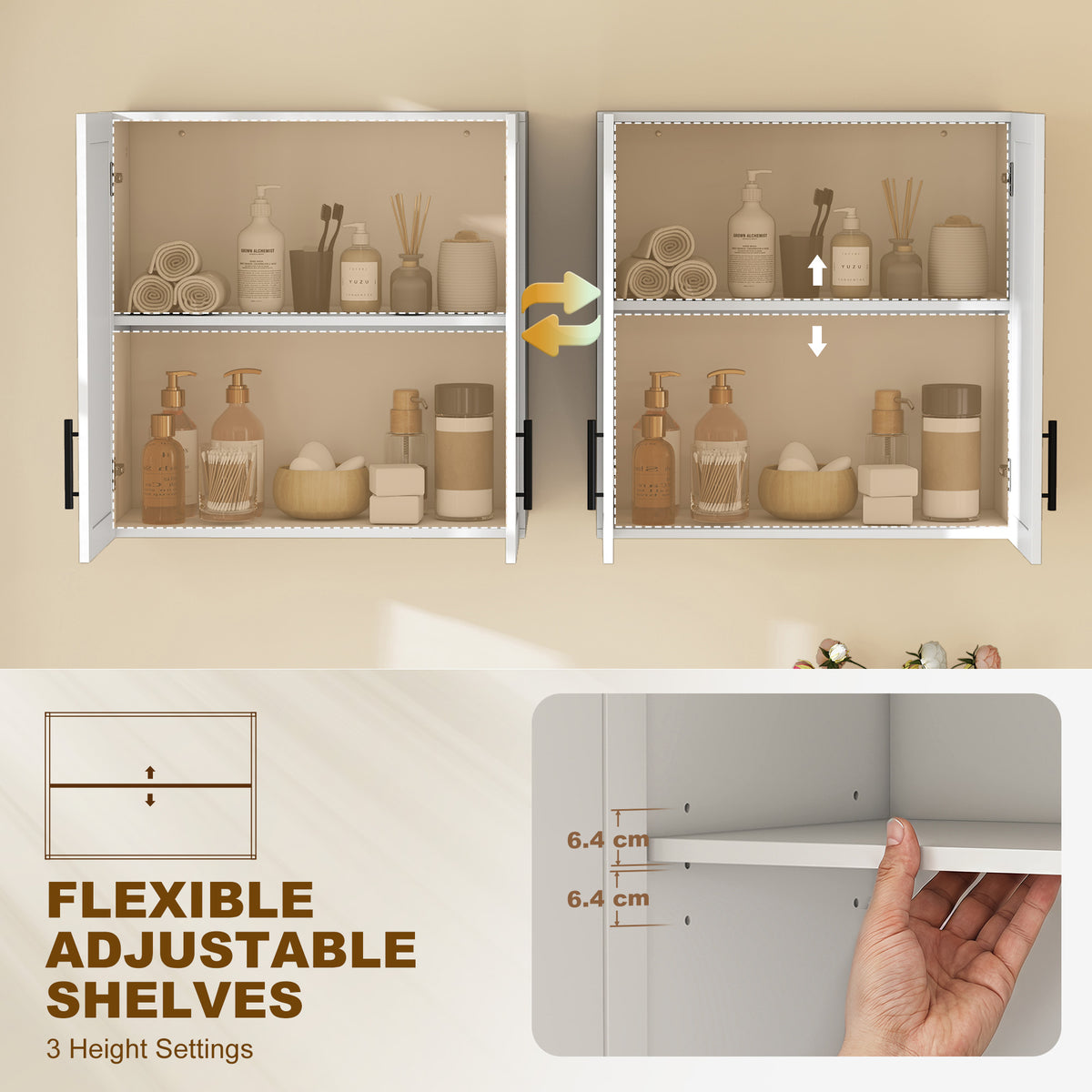 Wall-Mounted Bathroom Cabinet 2-Door — white