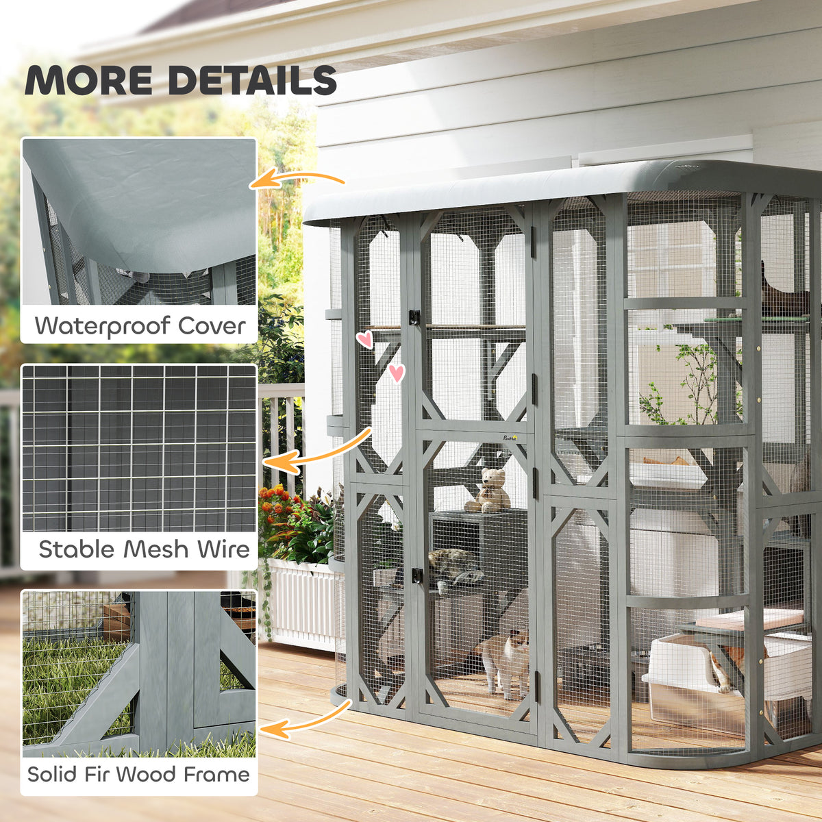 Wooden Multi-Level Outdoor Cat Enclosure