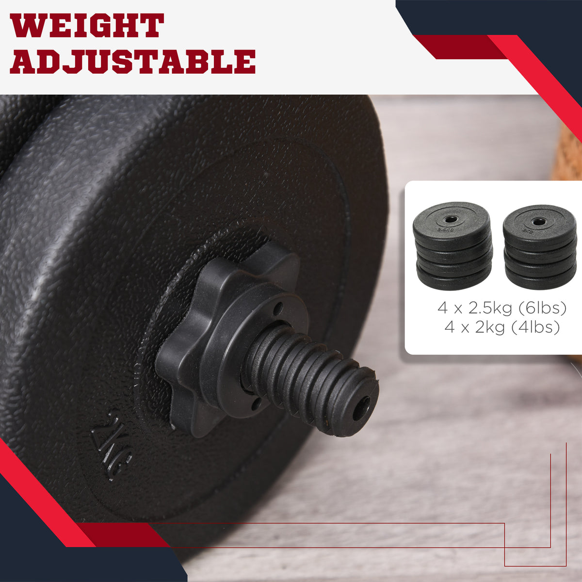 Adjustable Dumbbell Set 2 x 22 lbs