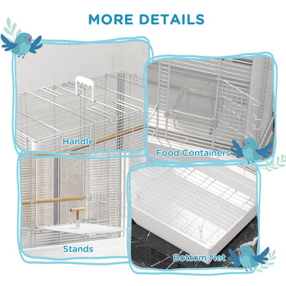 Bird Cage with Wooden Perches and Slide-Out Tray