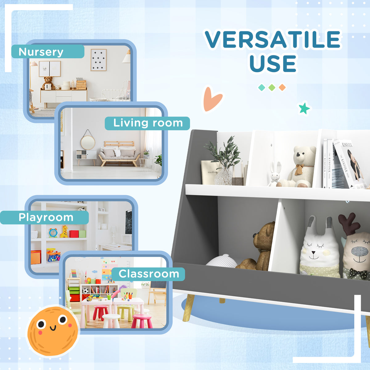 2-Tier kids toy storage organizer