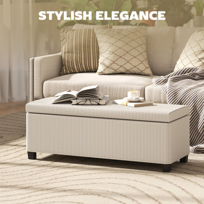 Corduroy Storage Ottoman Bench