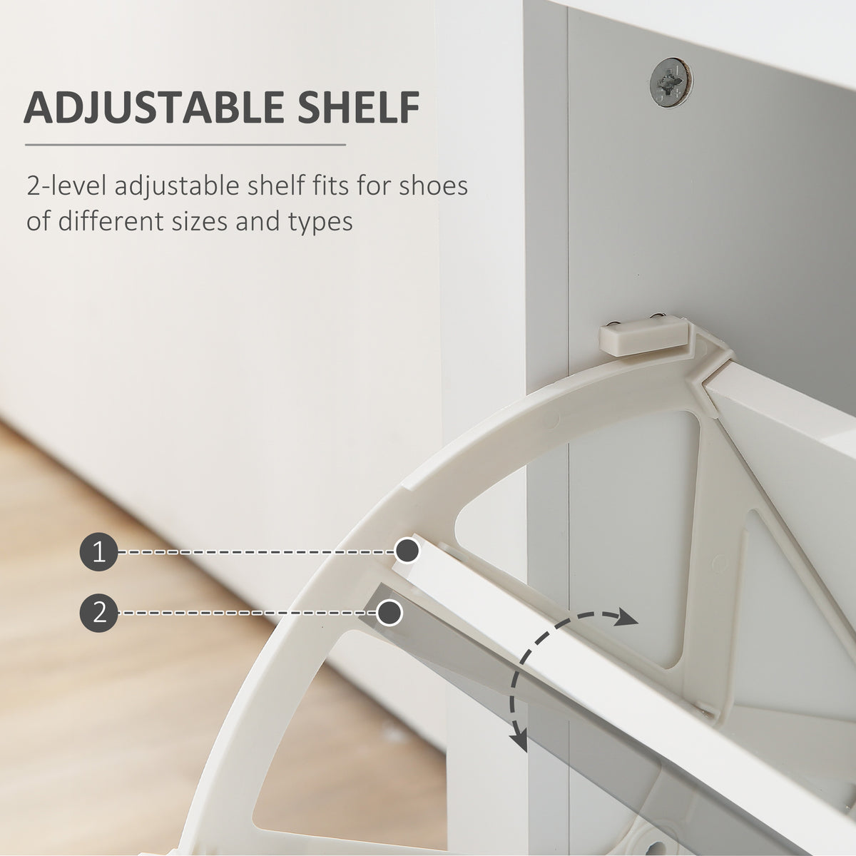 Shoe Cabinet High Gloss Flip Drawers Adjustable Shelves