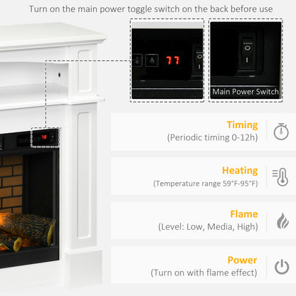 Electric Fireplace with Mantel Freestanding