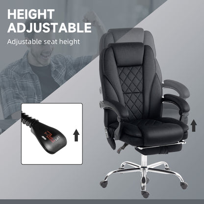 Silla de oficina de masaje reclinable con reposapiés ajustable