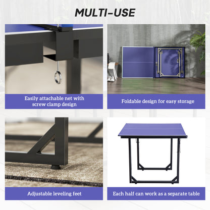 Compact Folding Ping-Pong Table Multi-Use 6x3ft