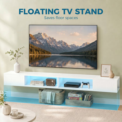 Floating TV Stand with RGB LED Lighting
