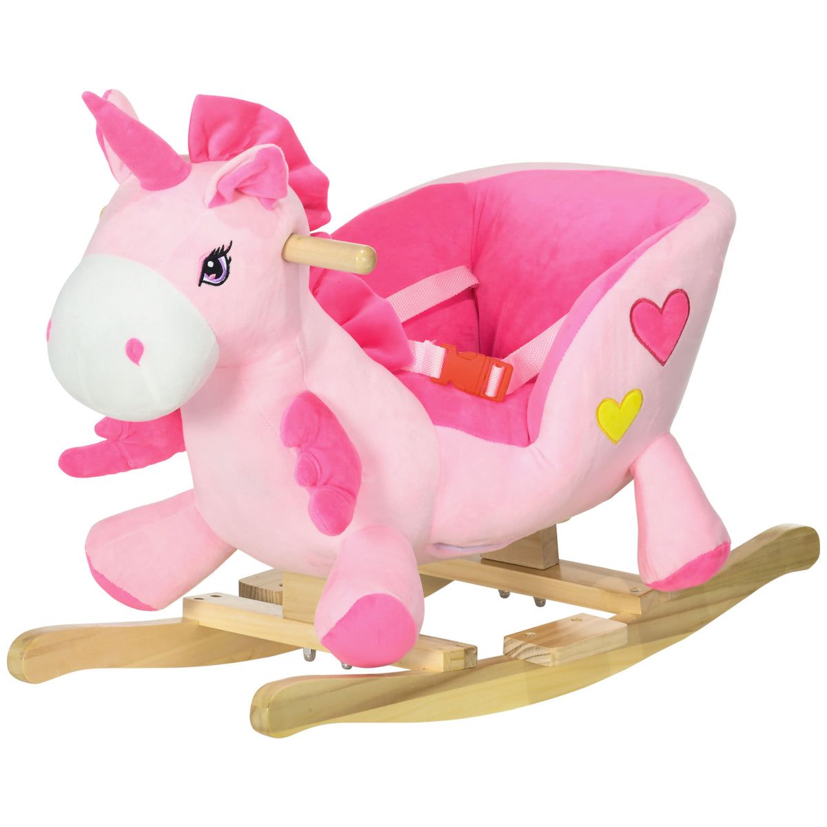 Plush musical unicorn rocking horse