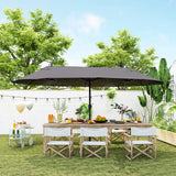 Double Canopy Patio Umbrella with Crank — 457 cm