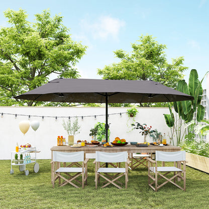 Double Canopy Patio Umbrella with Crank — 457 cm