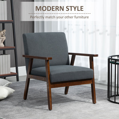 Sillón auxiliar acolchado con reposabrazos de madera