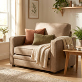 Accent Armchair Wide Seat Velvet-Feel Pocket Spring Cushion