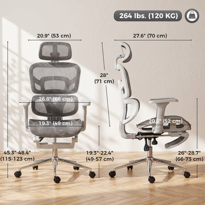 Ergonomic Mesh Office Chair with Footrest
