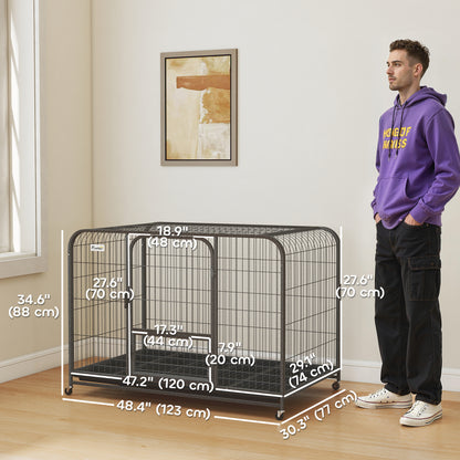 Heavy duty metal dog crate 123 x 77 x 88 cm