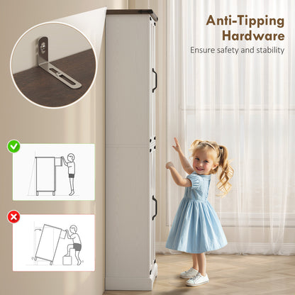 Freestanding farmhouse kitchen pantry storage cabinet 182 cm