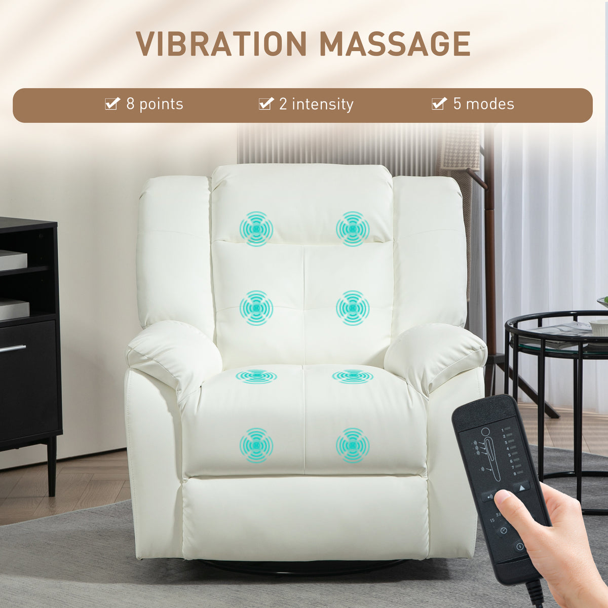 Vibration Massage Recliner Chair Faux Leather