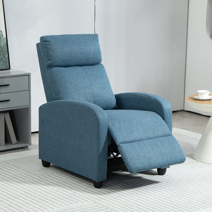 Manual reclining chair padded linen living room