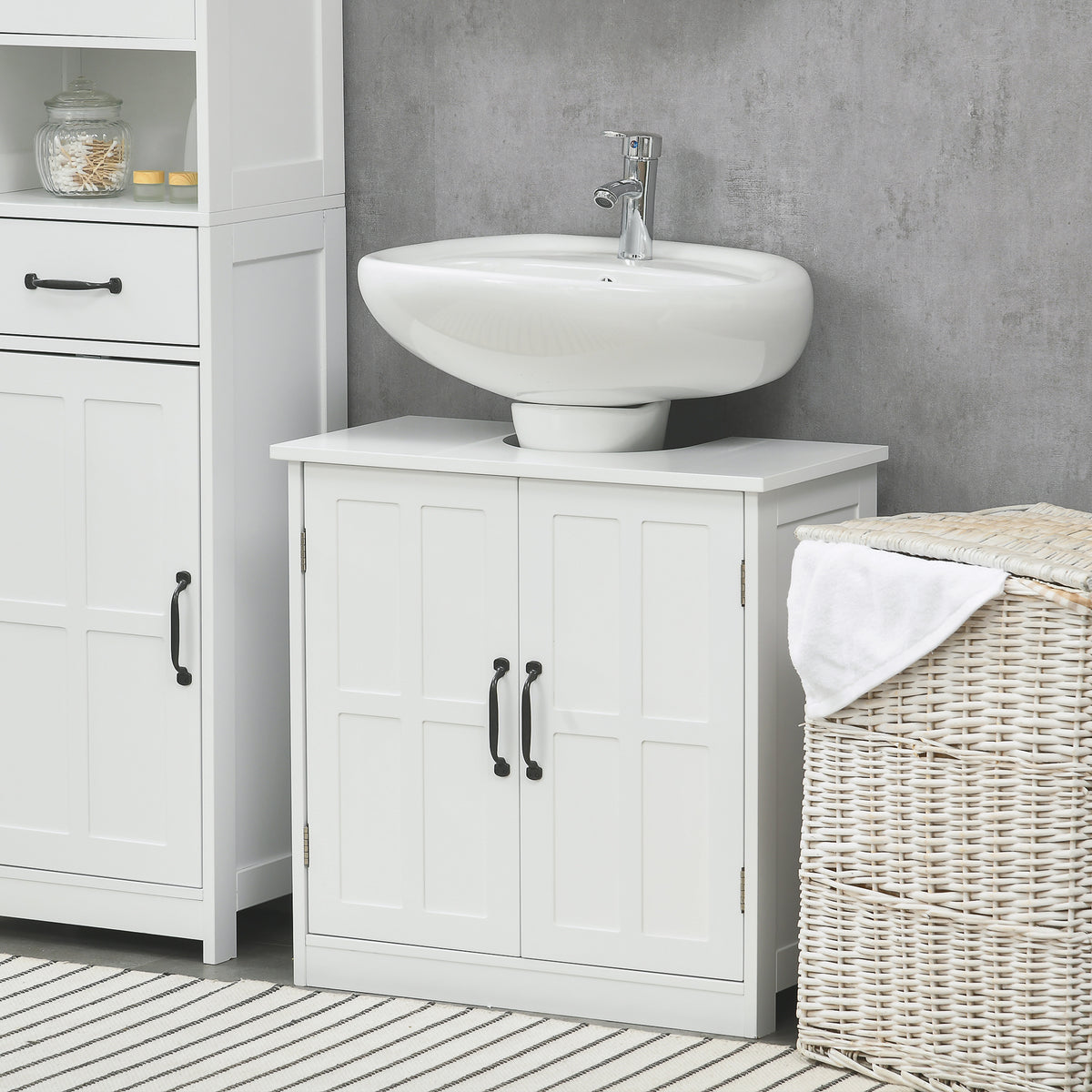 Under Sink Cabinet Double Door with Adjustable Shelf