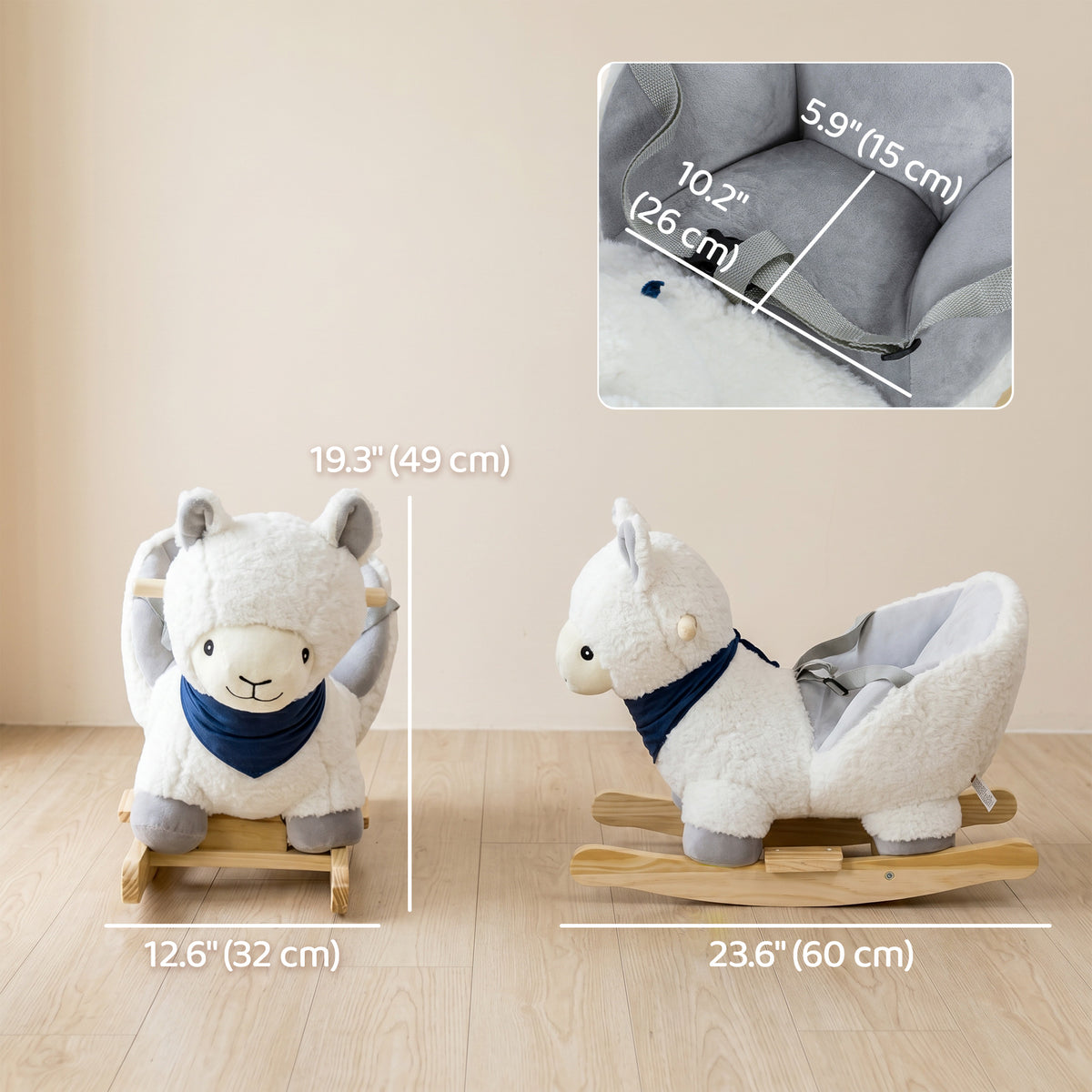 Plush Alpaca Rocking Horse for Babies