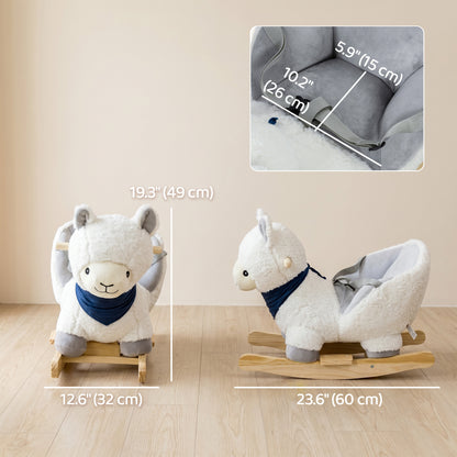 Plush Alpaca Rocking Horse for Babies