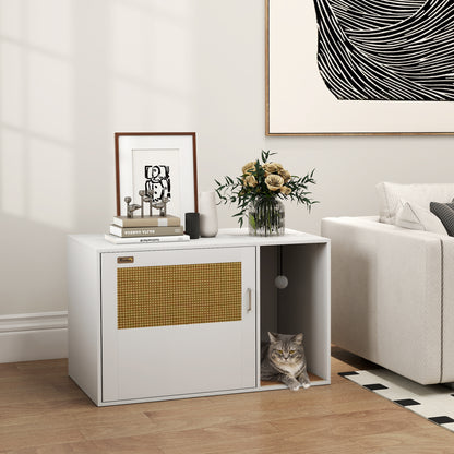 Mueble para arenero de gato estilo boho