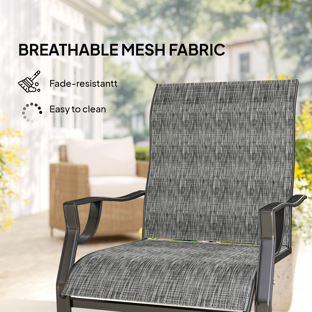 C Spring Patio Chairs High Backrest Set of 2