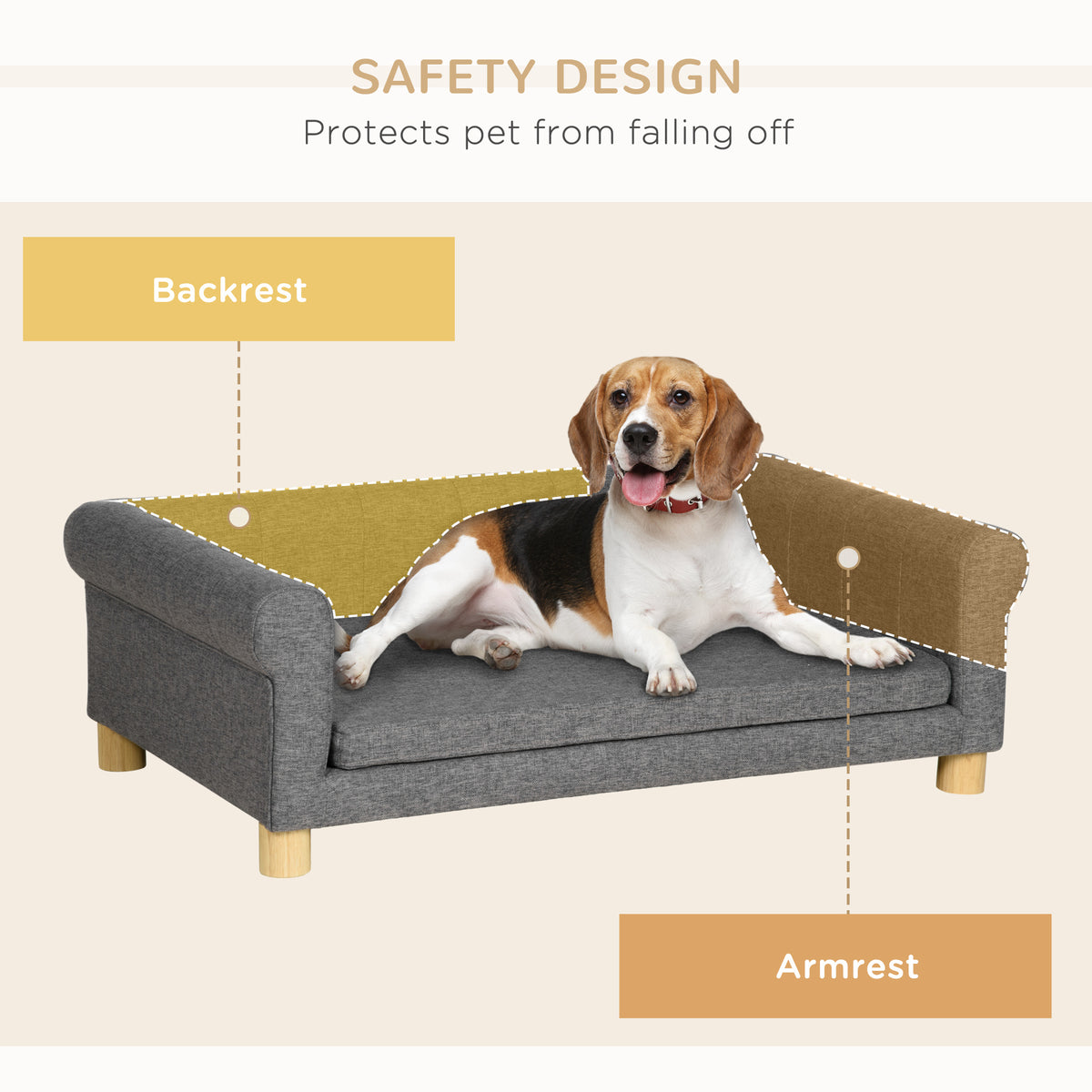 Sofá moderno para mascotas con cojín extraíble