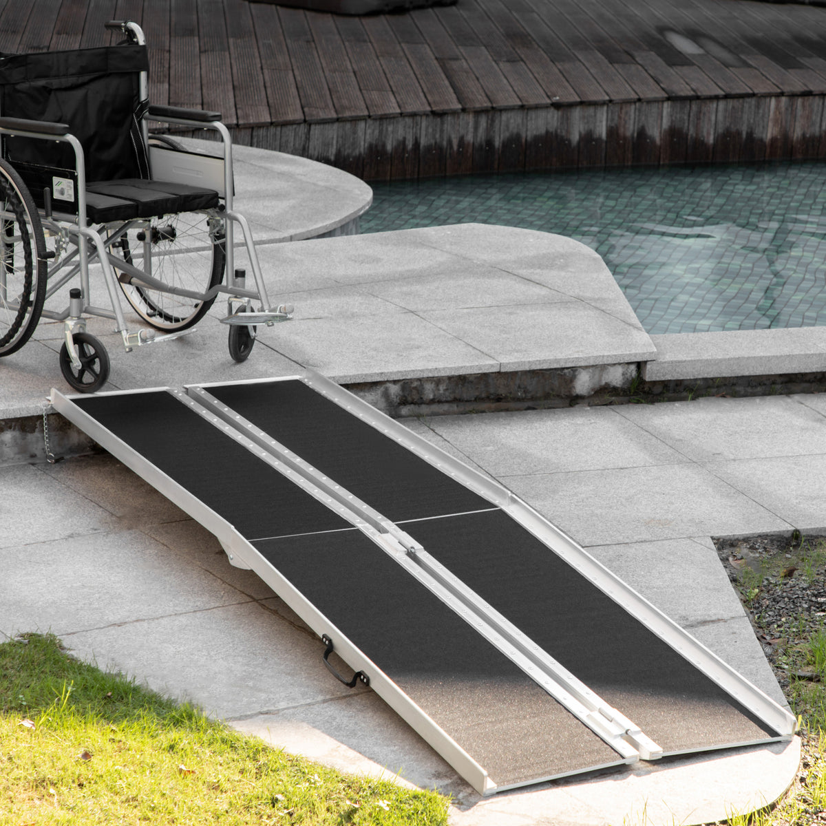 Folding Wheelchair Ramp 8ft 600lbs Capacity