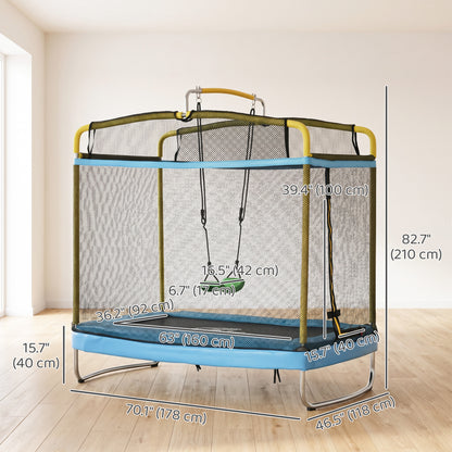 Kids Trampoline with Safety Net and Swing