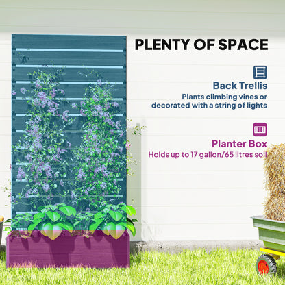 90cm Raised Planter Box with Trellis - Black