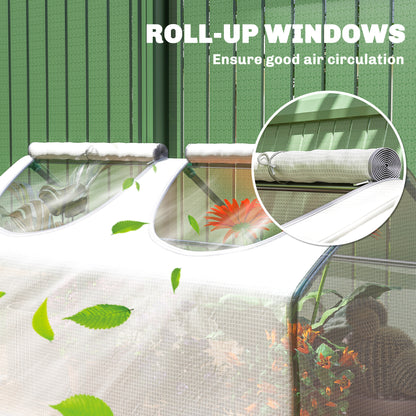Portable mini tunnel greenhouse steel PE 120 cm