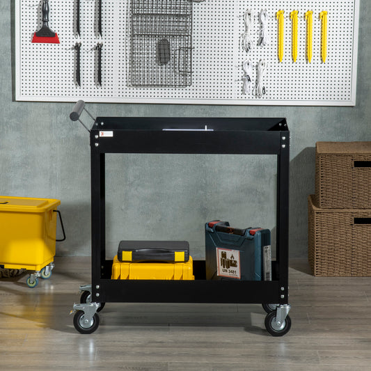 Rolling Tool Cart 2-Tier Service Utility Cart