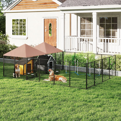 Gran caseta exterior para perros de dos piezas