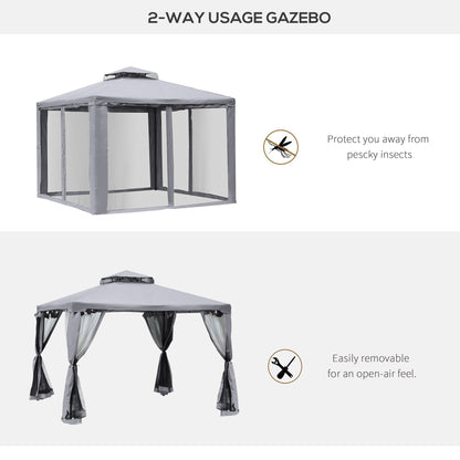 Gazebo de Patio 10x10 Pies Techo Doble
