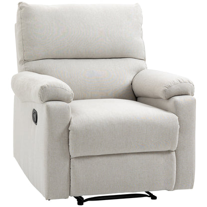 Manual Reclining Chair with Linen Footrest